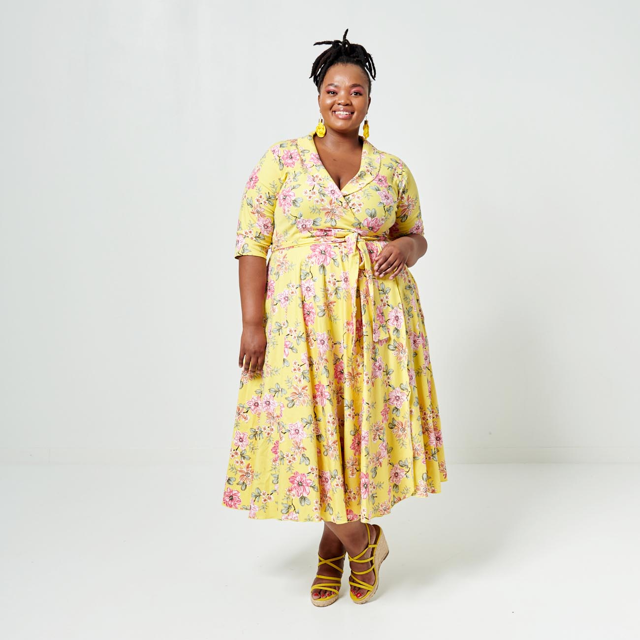 Betty dress - yellow floral – Miss Moneypenny Clothing
