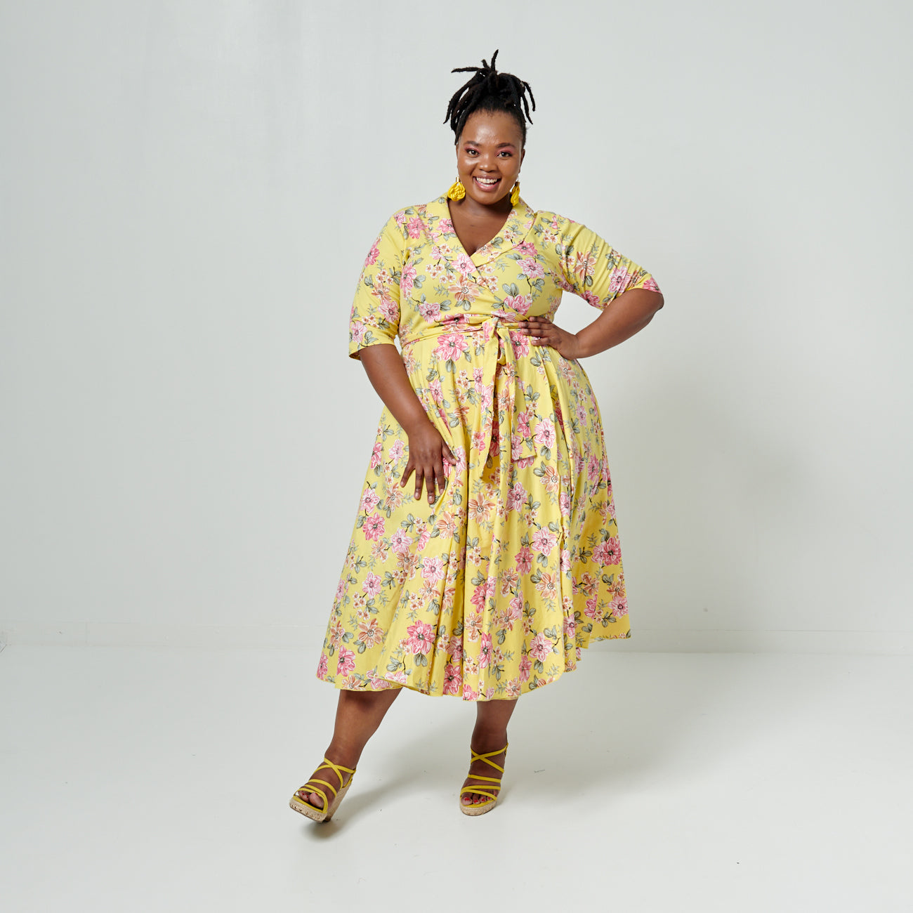 Betty dress - yellow floral – Miss Moneypenny Clothing